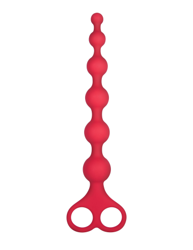 NMC 8 INCH RIBBED SILICONE ANAL BEADS RED